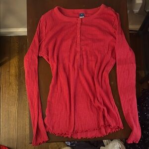 Old Navy Women's Button Down Red Top